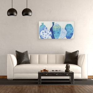 Tablou canvas - Obiecte, Vaze Albastre, Pictura, 50 x 100 cm - Img 2