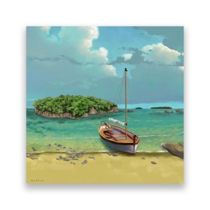 Tablou Canvas - Ocean, Velier, Mal, Insula, 60 x 60 cm