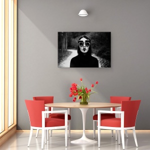 Tablou canvas - Ochelari, Portret, Ochelari, Buze, Gura, Femeie, 40 x 60 cm - Img 4
