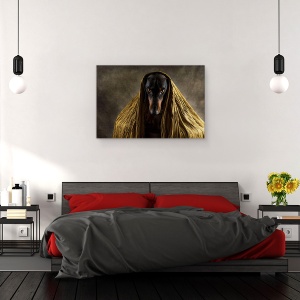 Tablou canvas - Ochi De Aur, Caini, Stralucitoare, Studio, Maro, 60 x 90 cm - Img 3