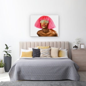 Tablou canvas - Ochi De Bomboane, Model, Studio, Femeie, Fata, Roz, 60 x 80 cm - Img 3