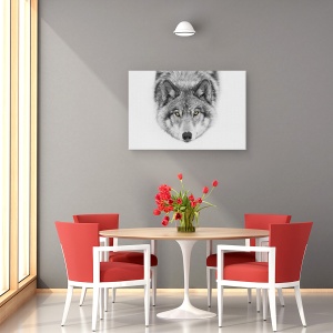Tablou canvas - Ochii Galbeni - Timber Wolf, Lup, Blana, Pradator, Canada, 80 x 120 cm - Img 4