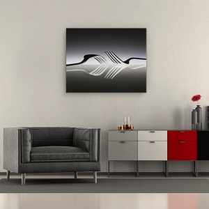 Tablou Canvas - Opusi, Furculite, Opus, Reflectie, Natura Statica, Opozitie, Tacamuri, 40 x 50 cm - Img 2