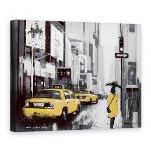 Tablou canvas - Oras, Cladiri, New York, Oameni, Taxi, Ploaie, Pictura, 75 x 100 cm