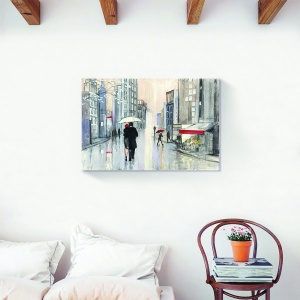 Tablou canvas decorativ cu scena urbană de toamnă 80x120 cm