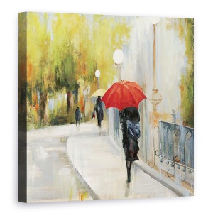 Tablou canvas - Orase si Arhitectura, Oras, Oameni, Ploaie, Umbrela, Pictura II, 60 x 60 cm