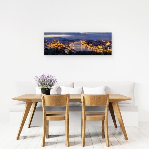Tablou canvas - Panorama Budapestei, Peisaj Urban, Apus De Soare, 30 x 90 cm - Img 2