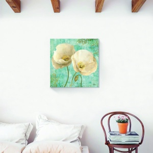 Tablou canvas papadii vintage alb 60x60 cm