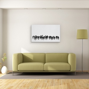 Tablou canvas - Pasari, Contrast, Pasari, Alb-Negru, Apa, Turma, 50 x 80 cm - Img 2