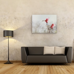 Tablou canvas - Pasari, Pereche, Trandafir, Starc, Aterizare, Fauna, Animale, 50 x 70 cm - Img 2