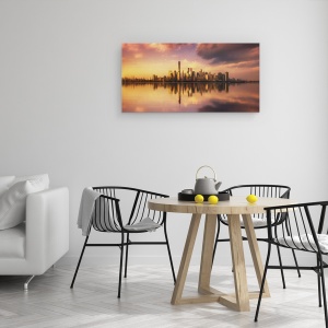 Tablou canvas - Pastel, New York, Pastel, Culori Pastelate, Cer, 50 x 100 cm - Img 4