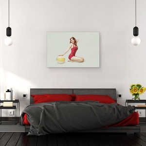 Tablou canvas - Pe Plaja, Fata, Fata, Prins, Puncte, 40 x 60 cm - Img 3