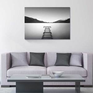 Tablou Canvas - Peisaj, Alb/Negru, Iarna, 75 x 100 cm - Img 2