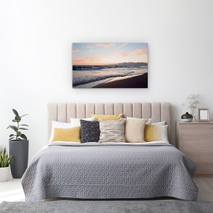 Tablou canvas - Peisaj, Natura, Mare, Nisip, Valuri, Apus De Soare, Cer, 50 x 80 cm - Img 3