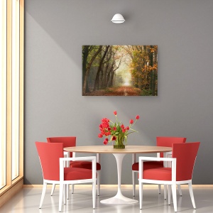 Tablou canvas - Peisaj, Natura, Padure, Toamna, Pictura, 40 x 60 cm - Img 4