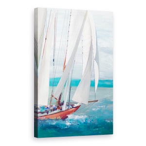 Tablou canvas - Peisaj, Natura, Peisaj, Apa, Barca cu panze, Pictura, 40 X 60 cm