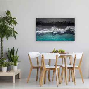 Tablou canvas - Plaja Neagra, Aeriana, Islanda, Plaja, Drona, Apa, 50 x 80 cm - Img 4