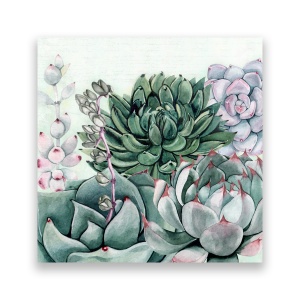 Tablou Canvas - Plante, Flori, Pictura, Verde, 60 x 60 cm