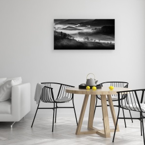 Tablou canvas - Plimbare De Dimineata, Peisaj, Alb-Negru, Drum, Mod, Cale, 50 x 100 cm - Img 4