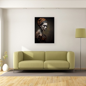 Tablou canvas - Portret de Femeie, Portret, Pictura Faciala, Fata, 75 x 100 cm - Img 2