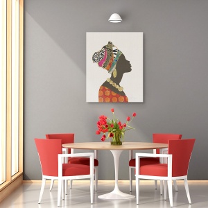 Tablou canvas - Portret Femeie Africana 1, 50 x 70 cm - Img 4