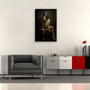 Tablou canvas - Portretul Lui Helen, Femeie, Scaun, Sezand, 40 x 60 cm - Img 2
