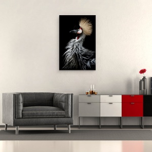 Tablou canvas - Portretul Macaralei Incoronate, Pasare, Pasari, Animale, 40 x 60 cm - Img 2