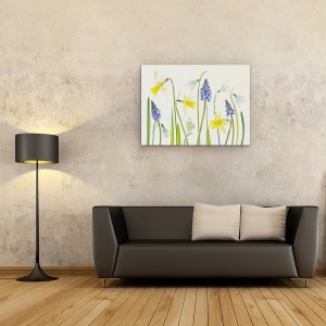 Tablou canvas - Primavara, Narcisa, Ghiocei, Flori, Galben, 60 x 80 cm - Img 2