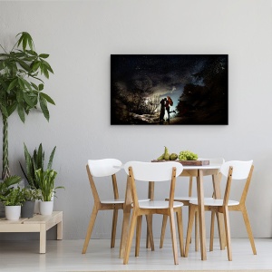 Tablou canvas - Primul Sarut, Imbratisare, Dragoste, Romantism, 50 x 80 cm - Img 4