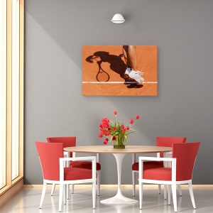Tablou canvas - Primul Servit, Tenis, Umbra, Paris, Argila, Portocaliu, 60 x 90 cm - Img 4