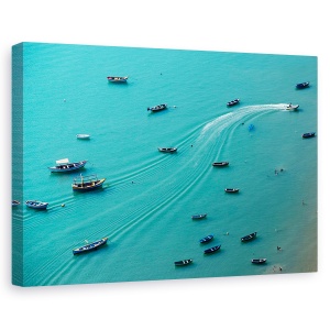 Tablou canvas - Printre Barci, Albastru, Mare, Barca, Plaja, Vara, 60 x 90 cm