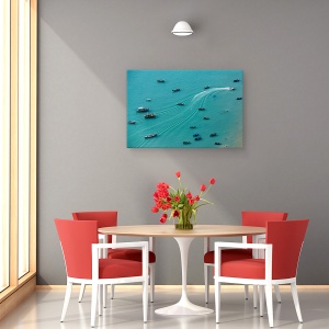Tablou canvas - Printre Barci, Albastru, Mare, Barca, Plaja, Vara, 60 x 90 cm - Img 4