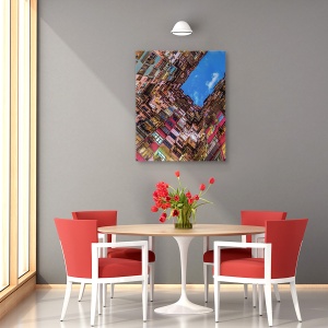 Tablou canvas - Priveste In Sus, Complex, Cladiri, Apartamente, Culori, Patrat, 60 x 75 cm - Img 4