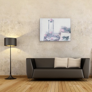 Tablou canvas - Prizonier Al Timpului, Clepsidra, Ceas, Trandafiri, 75 x 100 cm - Img 2
