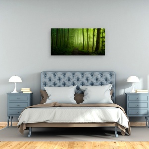 Tablou canvas - Promisiune De Primavara, Peisaj, Padure, Padure, Verde, Vara, 50 x 100 cm - Img 3