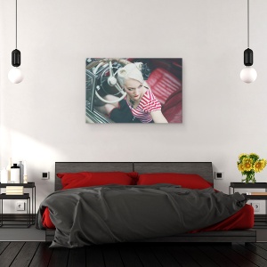 Tablou canvas - Promit, Ai Castigat Nu Ma Sterge, Femeie, Fata, Mercedes, Vintage, Retro, 40 x 60 cm - Img 3