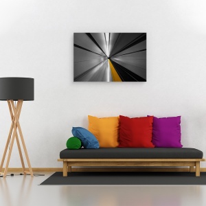 Tablou canvas - Puterea Vitezei, Galben, Linii, Parc, Metrou, Statie, Viteza, 80 x 120 cm - Img 2