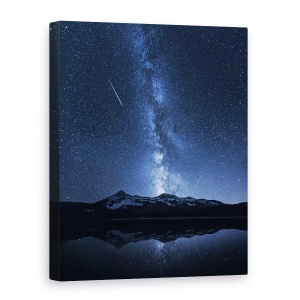 Tablou canvas - Reflectia Galaxiilor, Colorado, Intuneric, Peisaj, Lac, Meteoriti, 60 x 80 cm