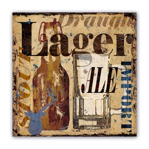 Tablou Canvas - Retro, Bere, Pahar, 60 x 60 cm