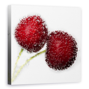 Tablou canvas - Rosu, Cirese, Rosu, Bule, Apa, Fizzy, 90 x 90 cm