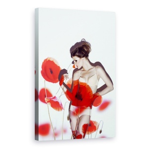 Tablou canvas - Rosu, Maci, Romantism, Dragoste, 60 x 90 cm