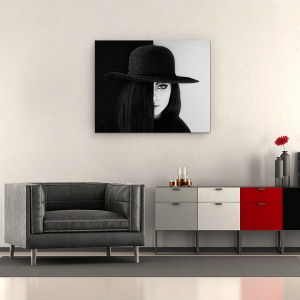 Tablou canvas - Sah-Mat, Portret, Fata, Femeie, Doamna, 60 x 75 cm - Img 2