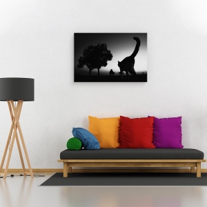 Tablou canvas - Sahildeki Kedi, Pisica, Animal, Grafic, Vinieta, Pet, 60 x 90 cm - Img 2