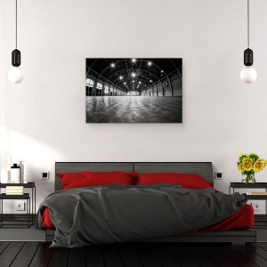 Tablou canvas - Sala, Hol, Alb-Negru, Gol, Podea, 40 x 60 cm - Img 3