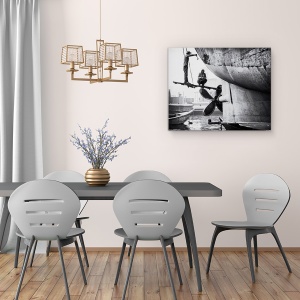 Tablou canvas - Santierul Naval Dacca, Documentar, Alb-Negru, Elice, Vapor, Constructie, 60 x 75 cm - Img 4