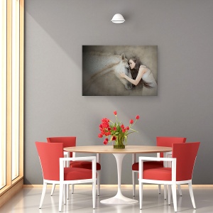 Tablou canvas - Sarut, Model, Femeie, Portret, 40 x 60 cm - Img 4
