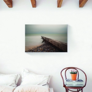 Tablou decorativ canvas ocean cu scoici în ceață 60x90 cm
