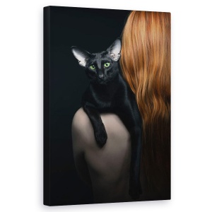 Tablou canvas - Sebastian, Pisica, Pet, Dragut, Portret, Femeie, 50 x 80 cm