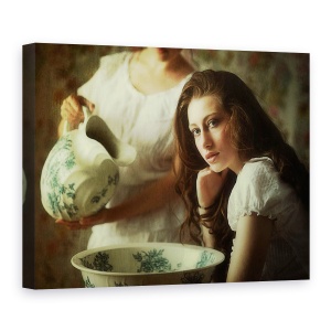 Tablou canvas - Spalarea Parului, Portret, Vintage, Retro, Portelan, Tonifiat, 75 x 100 cm
