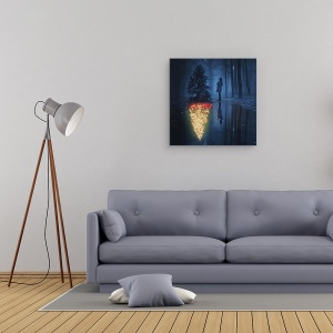 Tablou canvas - Speranta Craciunului, Noapte, Reflectie, 60 x 60 cm - Img 2